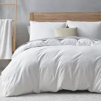 Merkloos Juego de sábanas de microfibra blanco, de 220 x 240 cm, que incluye 2 fundas de almohada de 80 x 80 cm y cierre con cremallera