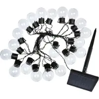 SMART GARDEN GloBulb: Guirnalda solar de 10 metros, con 20 globos LED de luz cálida, activación automática por la noche, opción de luz fija o intermitente, cable , para uso en exteriores