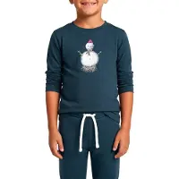 Super.natural - Kid's Snowman L/S - Camiseta de manga larga de merino size 116, azul
