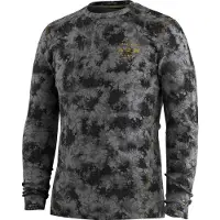 Smartwool - Ropa interior térmica - M Classic Thermal Merino Base Layer Crew Boxed Black Tie Dye/Honey Gold de Lana - Talla 42-45 - Gris
