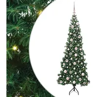 vidaXL Árbol de Navidad artificial, forma rectangular, color verde, 180 cm, fabricado en PVC y metal