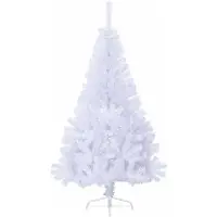 vidaXL Árbol de Navidad artificial, blanco, 120 cm, de PVC y acero