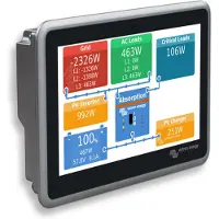 Victron Energy Ekrano GX, pantalla de 17,8 cm (7"), resolución 1024 x 600 píxeles, tecnología LED, 1000 cd/m², pantalla táctil resistiva, carcasa de aluminio, color