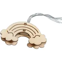 Rayher Hobby Materialen 69235159: Guirnalda de luces LED con arcoíris de madera, color amarillo claro, 175 cm, 10 LEDs