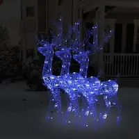 The Living Store Living Store, Adorno de ciervo LED, 3 unidades, acrílico, 120 cm, color azul