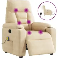Sonstiges Sillón reclinable masaje eléctrico tela microfibra color crema