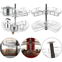 OEM Cesta giratoria para armario, diseño de esquina de 270°, estructura de hierro resistente, altura ajustable