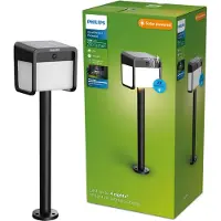 Philips Lámparas de pie/iluminación para exteriores , modelo Ezra, 1,8 W, color negro, material plástico, grado de protección IP44, clase III, luz blanca cálida, para jardín, terraza