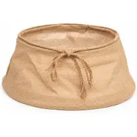 Spies Online Falda para árbol de Navidad de yute, diámetro 56 cm x 25 cm – Cubierta para el soporte del árbol con lazo – Color beige natural, marrón