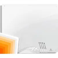 Unyqoos Panel infrarrojo de 550 W (máx.) – Cerámica blanca, 80x60x1 cm, para montaje en pared o de pie, cable de 1,5 m, termostato integrado, IP24