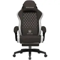 StarTech.com Silla de gaming para PC - Silla ergonómica para escritorio - Fabricación transpirable - Respaldo alto - Reposapiés abatible - Giratoria - Color marrón