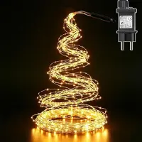 OEM Luces para árbol de Navidad, 2 metros, 200 LEDs, efecto cascada, IP65, luz blanca cálida