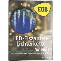 EGB Guirnalda de luces LED con forma de conos, 40 conos, luz blanca. Código: 4027236043409