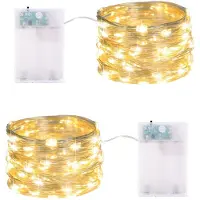 OEM Cadena de luces con 20 LEDs, luz blanca cálida, resistente al agua, paquete de 2 unidades