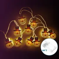 OEM Guirnalda de luces LED, figura de muñeco de nieve de madera, luz blanca cálida, 3 metros, funciona con pilas