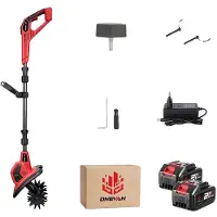 OEM Cultivador eléctrico, motor sin escobillas de 2500W, procesamiento de alta velocidad, 2 baterías, 1 cargador compatible con la UE, enchufe tipo C de 100V-240V para la UE