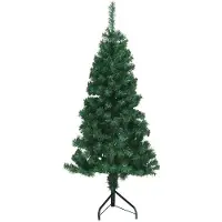 vidaXL Árbol de Navidad artificial rectangular, color verde, 150 cm, fabricado en PVC y metal