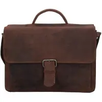 Plevier Retro Newton Maletín Piel natural 41 cm Compartimento para el portátil marrón