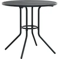 vidaXL : Mesa redonda para terraza, color antracita, acero con revestimiento de pintura en polvo