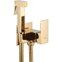 Invena Grifo de bidé empotrado, de forma cuadrada, color dorado