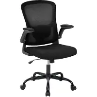 StarTech.com Silla de oficina ergonómica - Silla de escritorio giratoria con respaldo alto de malla - Reposacabezas ajustable - Apoyabrazos plegables - Reclinable - Ruedas de 360° - Color negro