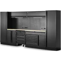 HBM sistema modular de taller 13 piezas, negro