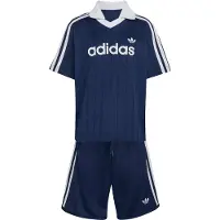 Adidas Originals adidasCONJUNTO DE CAMISETA Y PANTALÓN CORTO LOOSE POLO PINSTRIPE 128 Night Indigo Niño
