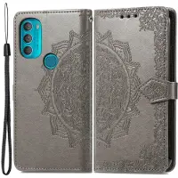 Lux-Case Funda Mandala Motorola Moto G71 5G Flip - Gris