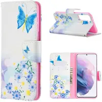 Lux-Case Funda abatible Wonderland para Samsung Galaxy S21 Plus - Mariposa Y Flor