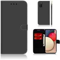 Lux-Case Funda abatible espejo Samsung Galaxy A02s - Negro