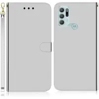 Lux-Case Funda abatible Espejo Motorola Moto G60s - Plata