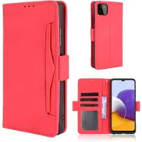 Lux-Case Funda de piel de estilo moderno para Samsung Galaxy A22 5G - Rojo