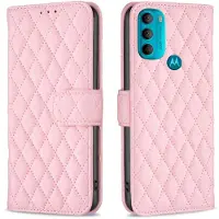 Lux-Case Funda mate tipo rombo para Motorola Moto G71 5G - Rosa