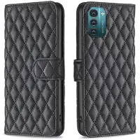 Lux-Case Funda abatible mate con estampado de rombos para Nokia G11 / G21 - Negro