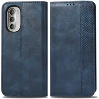 Lux-Case Funda de piel Bofink Vintage Motorola Moto G51 5G - Azul