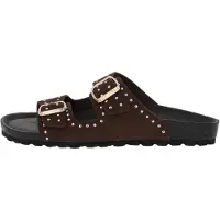 Palado Zapatos abiertos 'Elaha Rivet Velours Premium Leather' marrón oscuro