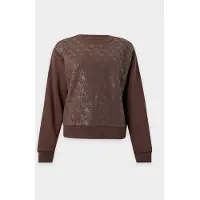 GUESS Sudadera marrón oscuro / plata
