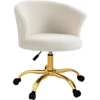 StarTech.com Silla de escritorio - Silla de oficina - Regulable en altura - Giratoria - Acolchada - Tapizada en cuero sintético - Estructura de metal - Color blanco