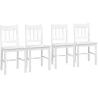 StarTech.com Sillas de comedor - Sillas para cocina con respaldo, juego de 4 - Estructura de madera de pino - Sin acolchado - No giratorias - Blancas