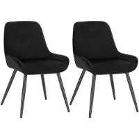 StarTech.com Conjunto de dos sillas de comedor tapizadas en terciopelo - Diseño moderno - Acolchadas - Regulables en altura - Con reposabrazos - Estructura de metal - Altura total: 81,5 cm - Terciopelo negro