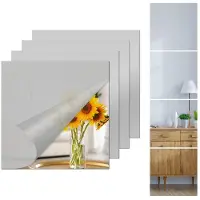 Merkloos Elzusha - Azulejos espejo adhesivos - 4 unidades - 20 x 20 cm - Acrílico - Espejo de pared - Advertencia de seguridad: riesgo de cortes