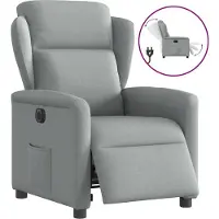 Syfax Sillón reclinable eléctrico tela gris claro