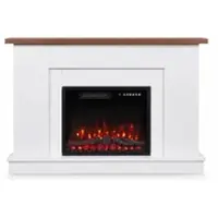 HOMAVO chimenea eléctrica con mueble, 23 pulgadas, calefacción de 1000/2000 W, efecto de llama 3D de 12 colores, temporizador y mando a distancia