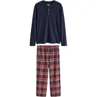 Next Pijama largo 'Family Matching Christmas' navy / verde oscuro / rojo rubí / blanco