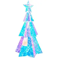 vidaXL Árbol de Navidad LED prismático y brillante, multicolor