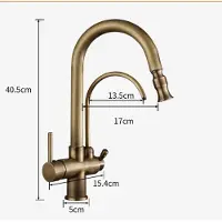 Youjia Grifo de cocina de doble mando para agua caliente y fría, con filtro de agua y función de extracción para facilitar la limpieza. Grifos