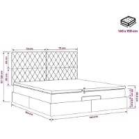 vidaXL : Otomana-cama con colchón y luces LED, color verde oscuro, 140 x 190 cm, tapizada en terciopelo