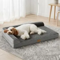 Merkloos Cama ortopédica para perros de tamaño mediano - Gris - 91 x 61 cm