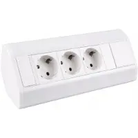 Design Light , regleta múltiple CORNERBOX, 3 enchufes, 1,8 metros, color blanco