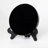 Merkloos Omgoods - Espejo de obsidiana multifuncional con soporte para meditación